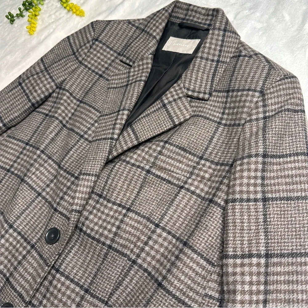 Everlane the Italian Wool Oversized Blazer Jacket in Glen Plaid Womens Size 00